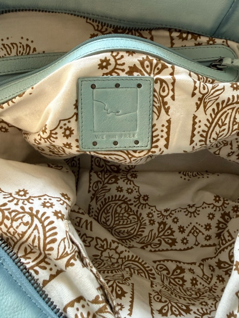We The Free Emerson Light Blue Leather Tote - Picture 7 of 12